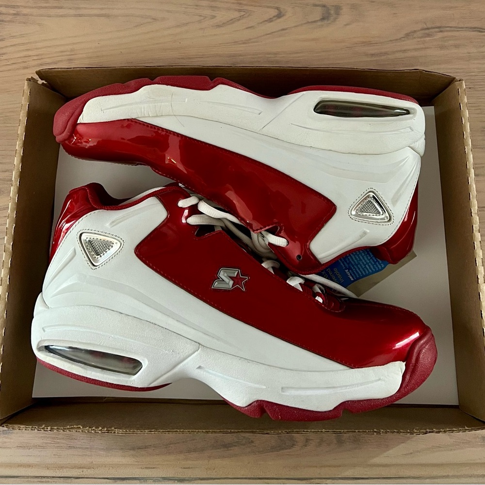 Red and White Athletic Sneakers